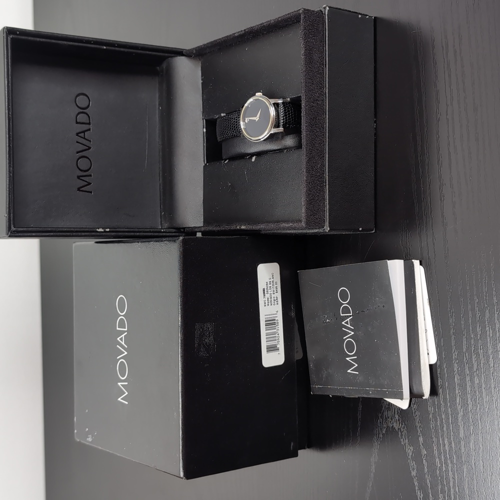 Movado Museum Stainless Steel and Leather Women's Watch